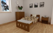 Postel Nika 90 x 200 cm dub masiv borovice zvýšená + rošt