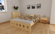 Postel Nika 140 x 200 cm  masiv borovice zvýšená + rošt
