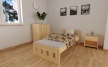 Postel Nika 90 x 200 cm  masiv borovice zvýšená + rošt