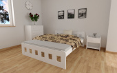 Postel Nika bílá 180 x 200 cm  masiv borovice zvýšená + rošt ZDARMA