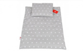 Dětské povlečení do postýlky 100/135 cm - šedá hvězdička