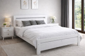 Postel z masivu borovice Amor 140x200 cm - BÍLÁ + rošt ZDARMA