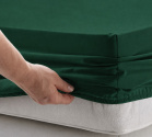 Jersey prostěradlo s gumkou 140/200 cm ECONOMY - lahvově zelená