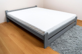 Zvýšená postel Halle 140 x 200 cm - ŠEDÁ + rošt ZDARMA
