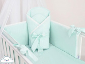 Postýlka s kompletní výbavou koronka zelená