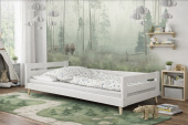 Postel z masivu Betka na nohách 200/90 cm - BÍLÁ + rošt ZDARMA