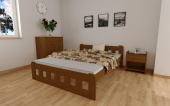 Postel Nika 120 x 200 cm dub masiv borovice zvýšená + rošt