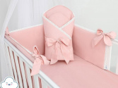 Postýlka s kompletní výbavou koronka růžová