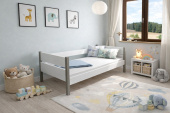 Dětská postel Tina - BÍLÁ / ŠEDÁ 160 x 80 cm + rošt ZDARMA