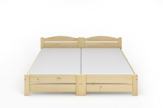 Postel Magda z masivu smrk 160x200 (2x80/200 cm) - BÍLÁ + rošt ZDARMA