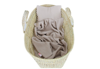 Vankúšik + deka do kočíka mušelín - béžová