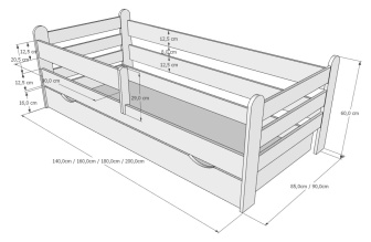Posteľ Ronda 90/200 cm - biela