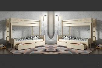 Poschodová posteľ Jára 90/120x200 cm - BIELA + 2 zásuvky + rošty ZADARMO