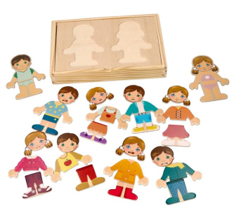 Magnetická tabulka oblékání Děti světa