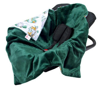 Obojstranná deka do kočíka minky 80x80 cm- lesné zvieratká