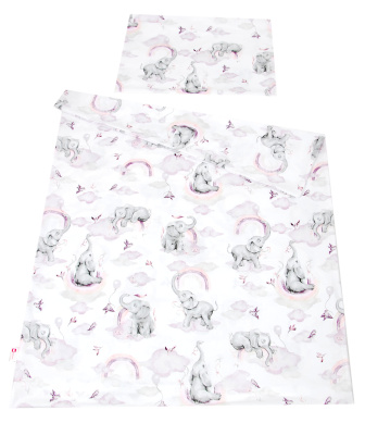 Súprava do postielky 3 diely - sloník ružová