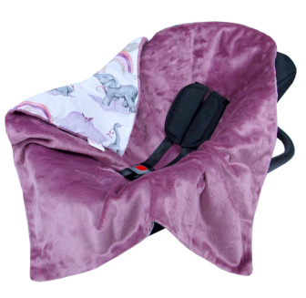 Obojstranná deka do kočíka minky 80x80 cm sloníci