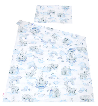 Súprava do postielky 3 diely - sloník modrá