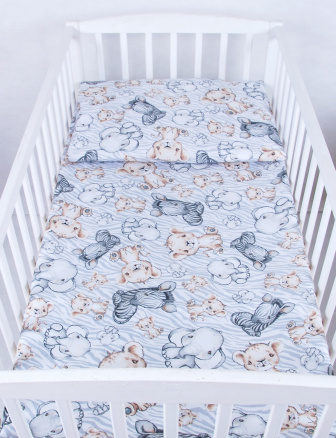 Súprava do postielky 3 diely - safari / zebra