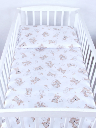 Súprava do postielky 3 diely - šitý medvedík