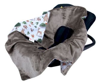 Oboustranná deka do kočárku minky 80x80 cm - les