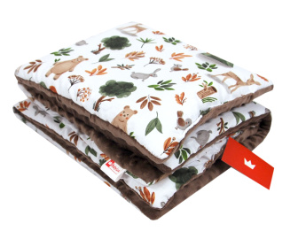 Polštářek + deka do kočárku minky - nr.152 / les