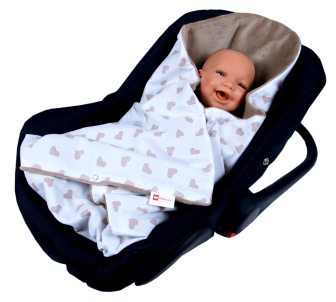 Obojstranná deka do kočíka minky 80x80 cm - medvede