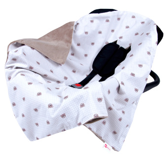 Obojstranná deka do kočíka minky 80x80 cm - medvede