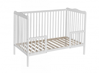 Postýlka buková Kilián 2v1  120/60 cm - bílá