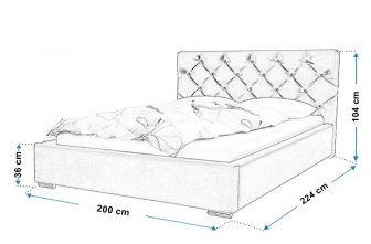 Čalúnená posteľ Verona 180/200 cm s úložným priestorom jasmine