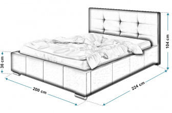 Čalúnená posteľ Trento 180/200 cm s úložným priestorom malmo