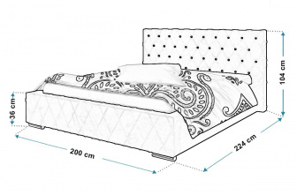 Čalúnená posteľ Parma 180/200 cm s úložným priestorom malmo