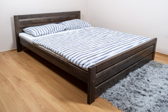 Postel Olivie 180/200 cm s roštem - masiv olše 4 cm - grafit