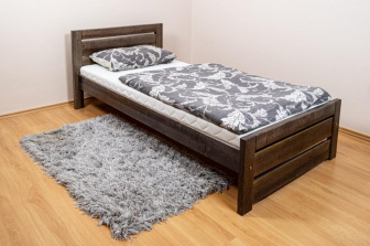 Postel Olivie 90/200 cm s roštem - masiv olše 4 cm - grafit