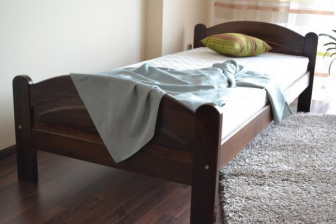 Postel z masivu borovice Bella 90x200 cm - OŘECH + rošt ZDARMA