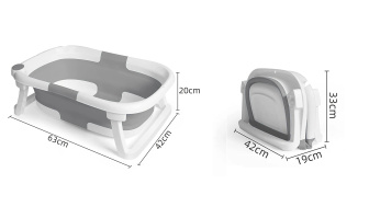 Skladacia vaňa Compact s termosenzorom - sivá