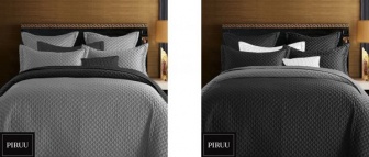 Přehoz na postel 220/200 cm šedá-černá