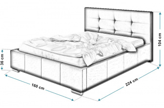 Čalúnená posteľ Trento 140/200 cm s úložným priestorom kronos