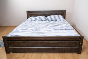 Postel Olivie 160/200 cm s roštem - masiv jelša 4 cm - grafit