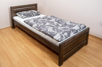 Postel Olivie 90/200 cm s roštem - masiv olše 4 cm - grafit