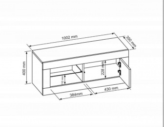 RTV stolek M45 LED osvětlení lesk