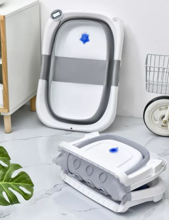 Skladacia vaňa Compact s termosenzorom - sivá