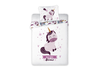 Dětské povlečení do postýlky 100/135 cm - jednorožec