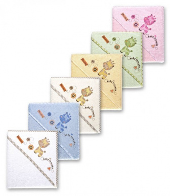 Dětská osuška froté s kapucí žirafka 6 barev