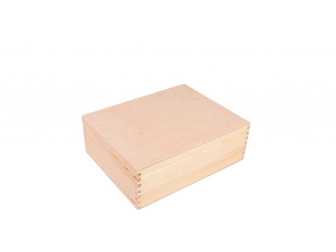 Dřevěná krabička s pořadačem – 25,5 × 20 × 9 cm