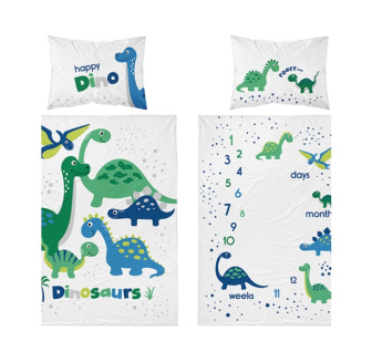 Obliečky do postieľky z bambusového vlákna 100x135 cm - Dino