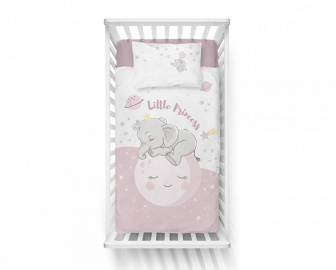 Povlečení lux bambus-bavlna růžový sloník