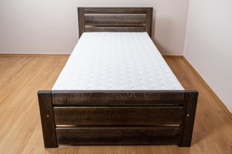 Postel Olivie 90/200 cm s roštem - masiv olše 4 cm - grafit