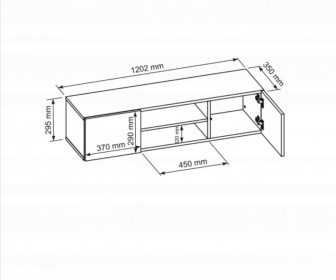 Závěsná TV skříňka 120 cm černá lesk