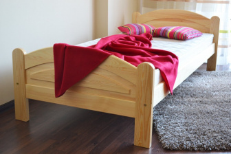 Postel z masivu borovice Bella 90x200 cm - PŘÍRODNÍ + rošt ZDARMA